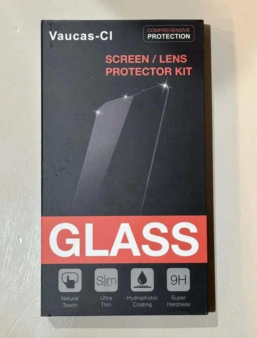 iPhone 15 Pro Case, Tempered Glass Screen Protector, Camera Protector Vaucas-CI